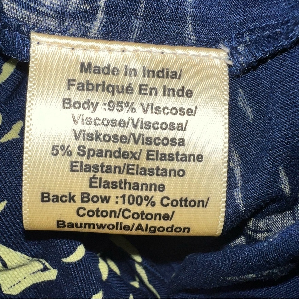 Porridge Anthropologie Chartreuse Sailboats on Navy with a Bow NWT Sz M Ret $98 - Picture 8 of 8